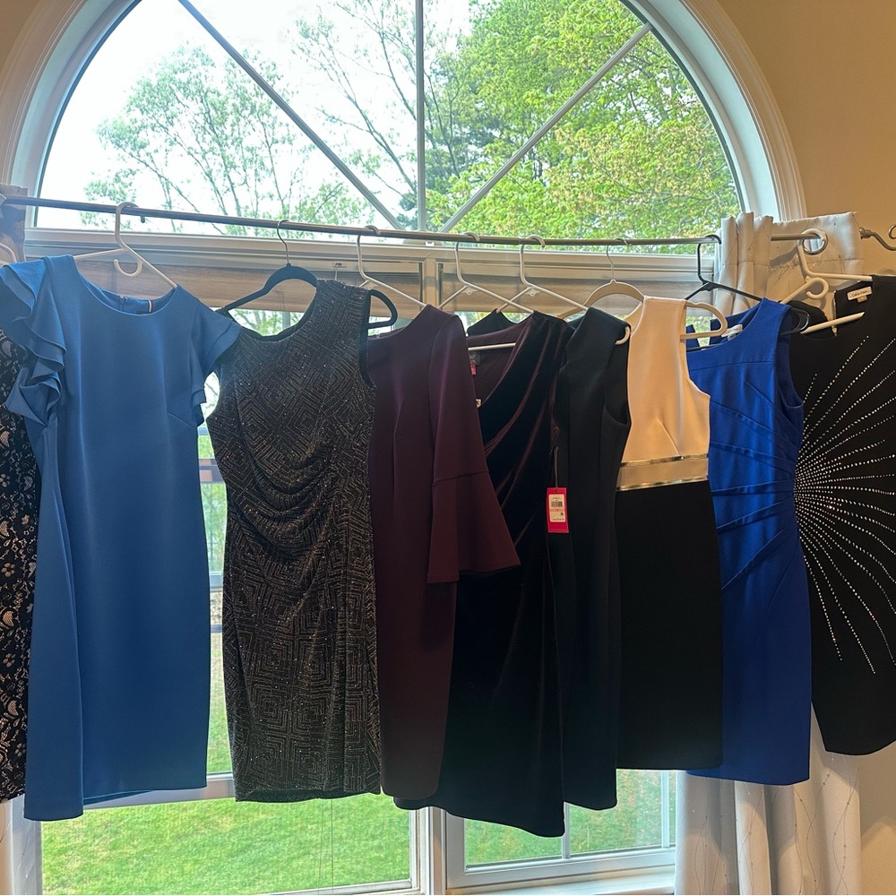 Calvin Klein Collection Dresses in Blue, Black, and Purple